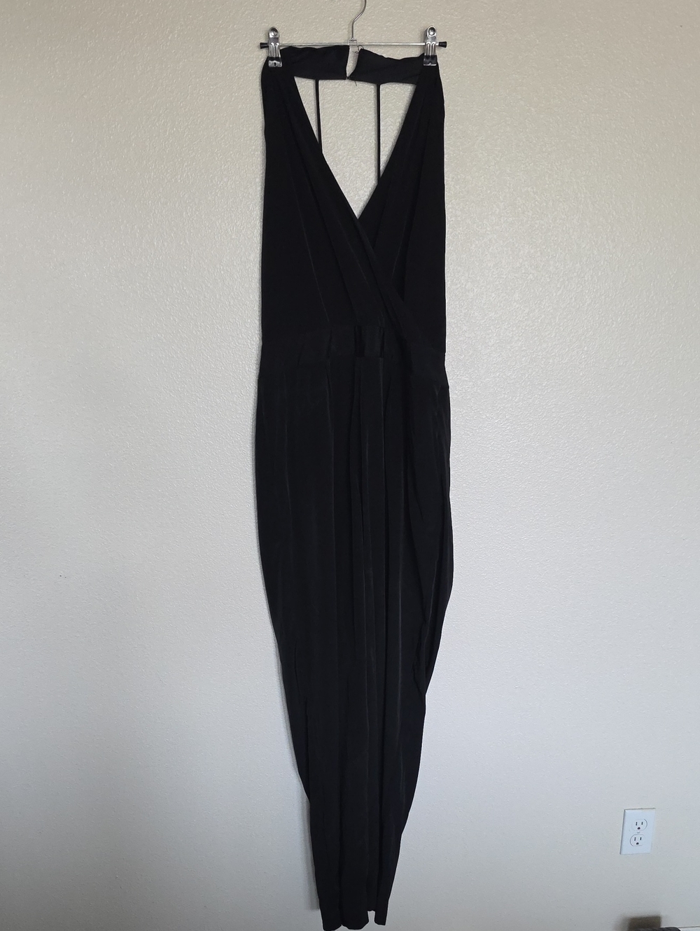 Express Black Backless V-Neck Jumpsuit Dress